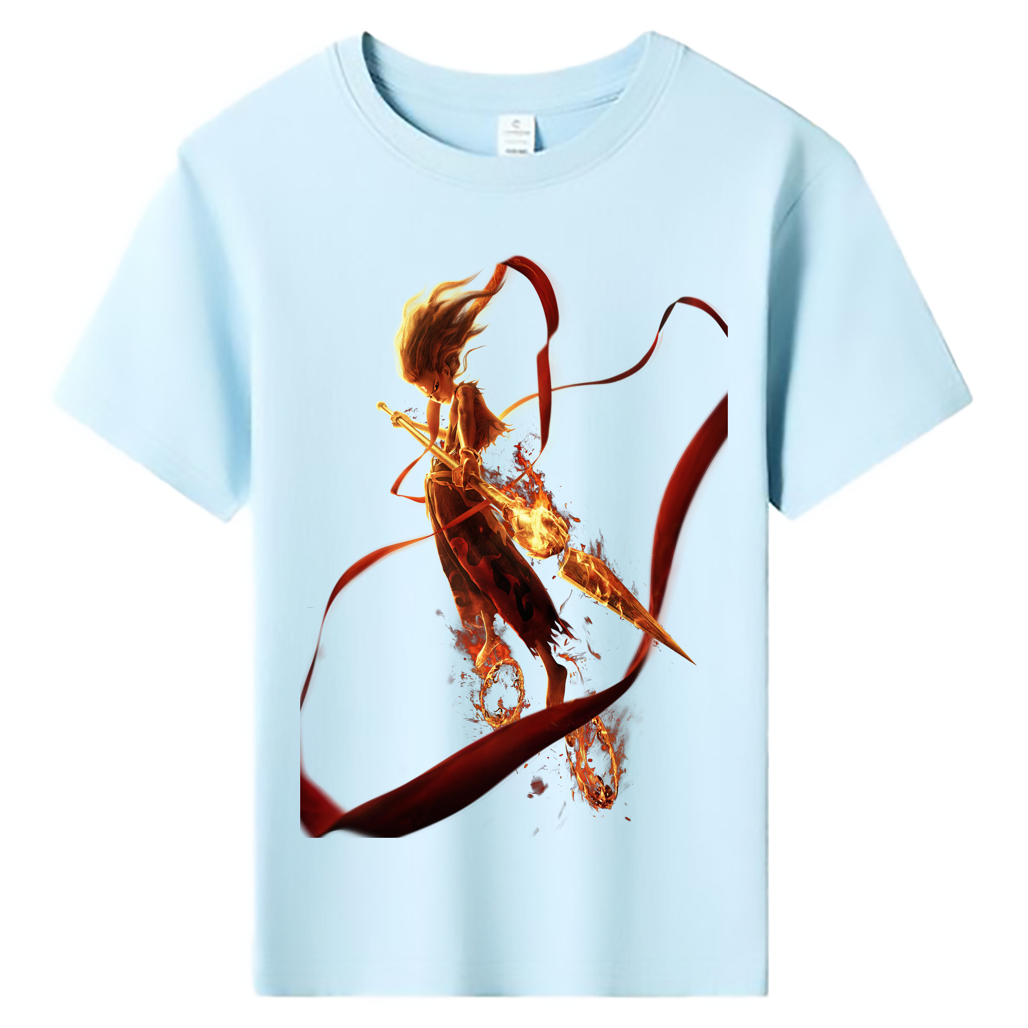（画像用） Ne Zha 2 ナタ 魔童の大暴れ 綿100％キッズTシャツ（フロントプリント）